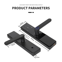 Serrure de porte intelligente en bois Aiendi Tuya TTlock avec empreinte digitale, mot de passe numérique, appartement, maison, chambre, serrures intelligentes, sécurité