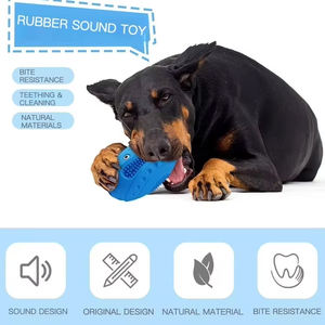 Yzs Hond Speelgoed Piepend Rugbybal Duurzaam Natuurlijk Rubber Speelgoed Voor Kauwers Bijtbestendig Slijpen Tandjes Kauwen Piepend Hondenspeelgoed - Product Image 4