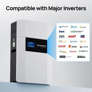 ECO-WORTHY <span class=keywords><strong>Batterie</strong></span> <span class=keywords><strong>de</strong></span> stockage d'énergie LiFePO4 51,2 V 100 Ah murale pour rack <span class=keywords><strong>de</strong></span> serveur - Product Image 4