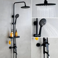 Robinets de bain-douche modernes en laiton en acier inoxydable Ensemble de douche à effet pluie intelligente noir mat Chaud Froid Simplement conçu Hôtels Résidentiels