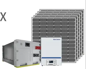 Blue Carbon 24v solar system 5kwh system 3kw Off-Grid Tied Roof Commercial Solar Power System 1500w Pv panel