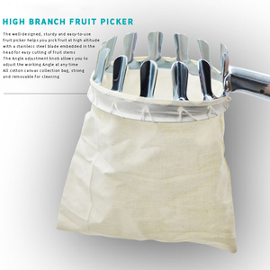 Herramienta de recolección de frutas con cuchilla de acero inoxidable resistente y bolsa de recolección, recolector manual de frutas para alturas, recolector de frutas que ahorra fruta - Product Image 6