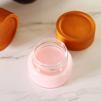 Pot à épices en verre borosilicate avec couvercle en bois de chêne, ouverture filetée, récipient de stockage pour aliments secs pour la cuisine