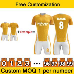 Tenue de football unisexe de haute qualité respirante à séchage rapide pour l'entraînement et la compétition d'équipe avec logo personnalisé, motifs et numéros - Product Image 3