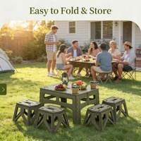 Eco-Friendly Outdoor Multi-Size Portable Folding Table BPA-Free, Weather-Resistant, Easy to Clean, Ideal for Family Camping Trip