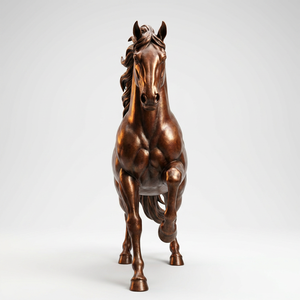Decoración de Jardín, Estatua de Caballo de Cobre Fundido Sólido para Exteriores, con Pose Majestuosa, Escultura de Animal de Jardín de Gran Tamaño - Product Image 1