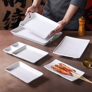 <b>Melamine</b> Tableware <b>Plates</b> Commercial White Thickened Round Hotel Restaurant Serving Plating Set - Product Image 4