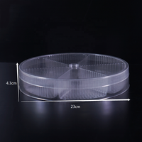 Barquette de service divisée en plastique jetable personnalisée à 5 compartiments avec couvercle pour sushis, bonbons, gâteaux, biscuits, PET OEM