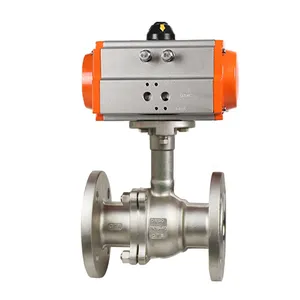 DN100 Pneumatic Ultra-Low Temperature Forged 316 Steel Extended Stem 2pcs Flange Cryogenic Ball Valve For Liquid Natural Gas