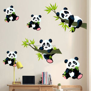 Autocollants muraux en bambou de panda mignon, décoration de salon, de bureau, de chambre à coucher, papier peint, autocollants autocollants - Product Image 4