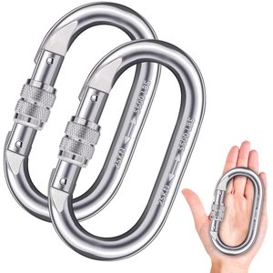 Fabrika toptan kaya tırmanma ve mağara keşfetmek hava iş ana kilitleri yaylı kancalar 25kn Ultra hafif kilitleme karabina - Product Image 1