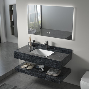 Moderno Lavabo Flotante de Cerámica Resistente al Agua, Mueble de Baño de Piedra Sinterizada Ecológico y Duradero, Montado en la Pared, con Espejo - Product Image 6