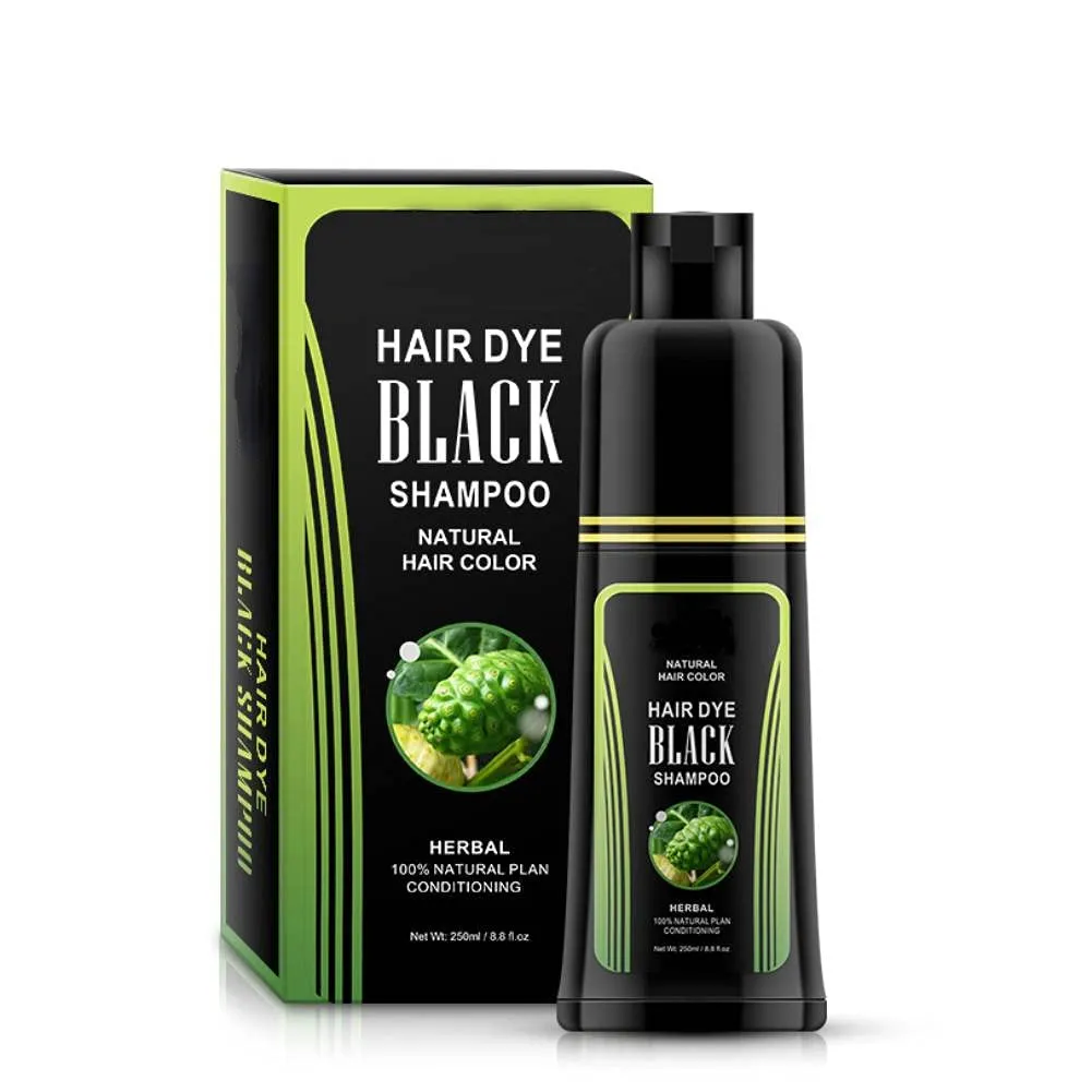 Benutzer definiertes Logo Natürliches Pflanzen haar Schwarzer Shampoo-Farbstoff für schnelles graues Haar, das Haar färbemittel bedeckt