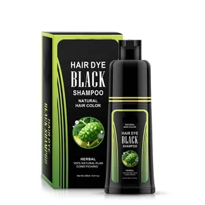 Custom Logo Natural Plant Hair Black Shampoo Dye For Fast Gray Hair Coverage Hair Dye