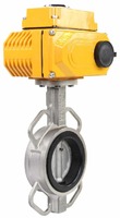Katup Kupu-kupu DNOVA Baja Tahan Karat AISI 316 Viton DN50-300 16bar -20 hingga 200 ° C, Aktuator Listrik