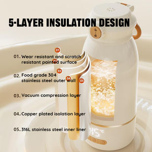 2025 <span class=keywords><strong>Mini</strong></span> bouilloire électrique Portable sans fil eau bouillante Usb Rechargeable Portable chauffe-lait pour bébé lait maternel utilisation en extérieur - Product Image 5