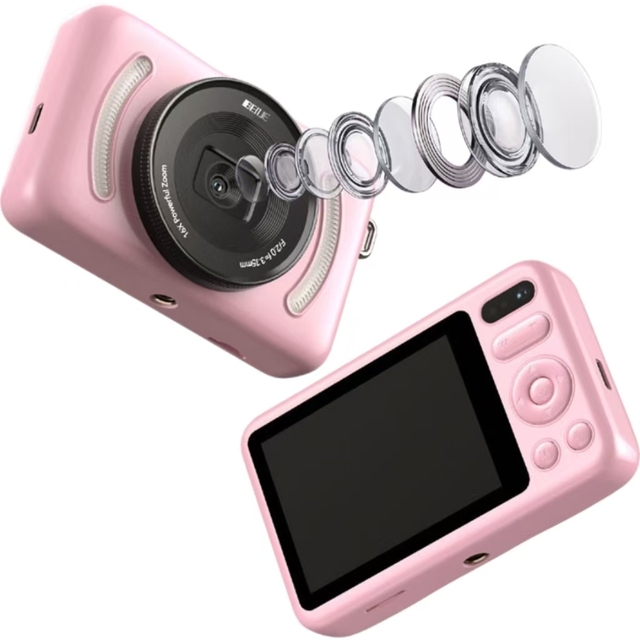 Benjie A6 Digital Camera for Beginners Single Shot with 16X Zoom & 2.8inch 2.7k Video LCD Compact Portable SD Card Compatibility