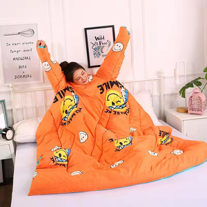 Multifuer Fillingnctional 2-in-1 thoải mái gấp gối và tay áo Chăn mặc ấm Comforter với Polyester - Product Image 4