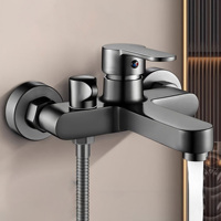 Robinet mitigeur mural en laiton pour salle de bain, à poignée unique, eau chaude et froide, pour douche et baignoire, vente en gros sur mesure