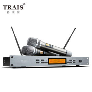 ไมโครโฟนไร้สาย UHF <span class=keywords><strong>คาราโอเกะ</strong></span>สำหรับการแสดงปาร์ตี้ร้องเพลงใหม่สองช่องสำหรับมืออาชีพ - Product Image 2