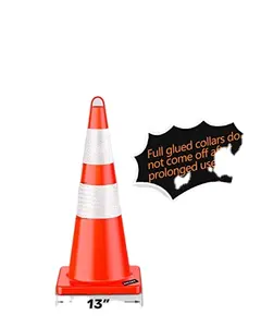 Cones de anel de segurança reflexivos 28 '', cones de construção de laranja em pvc para uso em estacionamento doméstico e de estrada
