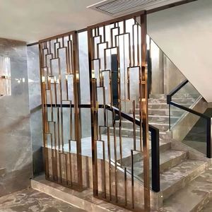 EX703 Modern Laser Cut Stainless Steel Room Divider Foldable Multi-Functional Gold <b>Screens</b> for Salon Villa Hotel Use - Product Image 6