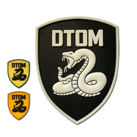 Badge tactique DTOM en PVC, à coudre, avec appliqué en dentelle, motif serpent 3D, crochet de ceinture, décoration vestimentaire, patch en caoutchouc, design personnalisé, souple
