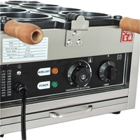 Machine à gaufres électrique commerciale 220V en acier inoxydable, 4 pièces, pour gâteaux, aliments, biscuits, avec logo personnalisé, haute efficacité, nouvelle