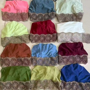 Lace Trim <strong>Hijab</strong> <strong>Undercap</strong>, Muslim Women Soft Stretch Turban Hat, Comfortable Headwear for Daily Wear - Product Image 3