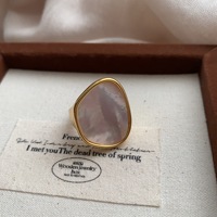 Bague ovale en laiton plaqué or, torsadée, creuse, avec coquillage, style corde, bijoux en gros