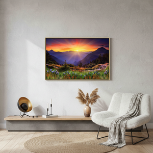 Gold <b>Framed</b> Nature View: Printed Mountain Landscape Canvas Art,WRAPPED CANVAS - Product Image 3