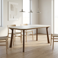 Table à manger moderne avec plateau en pierre frittée de 11 mm et pieds en MDF pour cuisine, hôtel, appartement