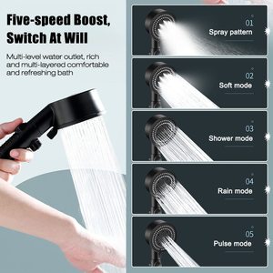 고품질 유 키두 아기 진동 욕조 욕실 수도꼭지 레인 샤워 세트 (온도계 포함) - Product Image 3