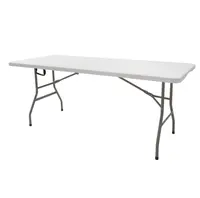 Высококачественный прямоугольный полупластиковый складной стол 6 футов 8 футов с ручками для переноски, обеденный свадебный стол, набор из 6 стульев