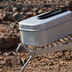 Boîte à lunch en alliage d'aluminium pour l'extérieur, essentiel pour la cuisine en camping, ensemble de vaisselle vintage, écologique, de haute qualité, portable pour les pique-niques - Product Image 4