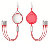 Cable de Datos USB Multifunción 3 en 1 de Carga Rápida 5A, Cable de Extensión Telescópico Universal