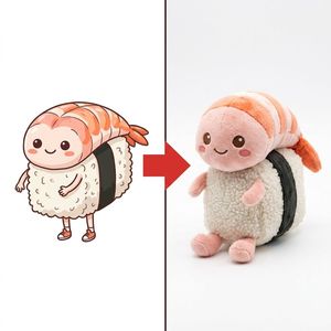 ตุ๊กตาซูชิการ์ตูนสั่งทำพิเศษ หัวกุ้งสีชมพูห่อ<span class=keywords><strong>สาหร่าย</strong></span> รับผลิตตามแบบ OEM ตุ๊กตาอาหารสั่งทำพิเศษ งานศิลปะวาดมือตามแบบลูกค้า - Product Image 1
