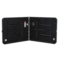Meubles d'extérieur en vente chaude, table de banquet pliante rectangulaire en plastique noir portable et peu encombrante pour les événements