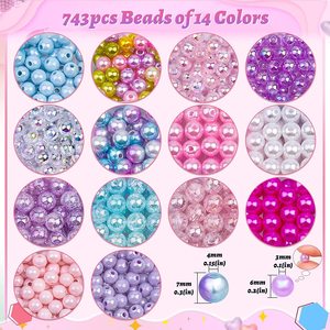 Kit de joyería DIY Crystal Tec para niñas de 7 a 12 años, con cuentas de resina plástica para hacer pulseras y collares, regalo artesanal. - Product Image 4