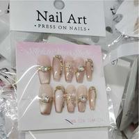 Uñas Postizas Hechas a Mano con Diseño Aleatorio, 10 Piezas/Juego, Más Vendidas, para Boutique