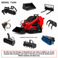 Harga Terbaik Compact Skid Steer Loader T480 Diesel Euro 5 Emission dengan Quick Attach Bucket Dijual di Alibaba International