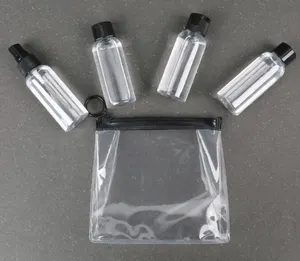 Bolsa de pvc transparente para maquiagem, estojo organizador para cosméticos de maquiagem, à prova d'água, transparente e com zíper