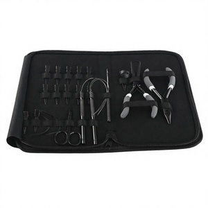 Kit d'outils professionnels pour extensions de cheveux avec dissolvant de bandes adhésives, pince à sertir, fer à onduler et crochet - Product Image 1