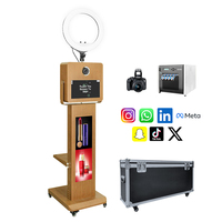 Nuevo Fotomatón Retro con Acabado de Madera para Bodas y Fiestas, Software Gratuito, Plantillas Personalizadas, Estuche de Transporte