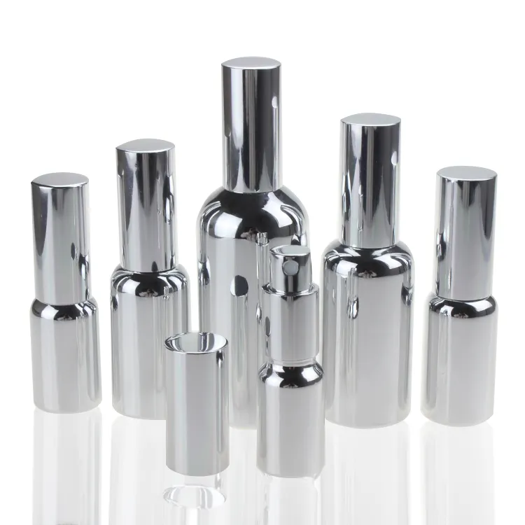 عالية الجودة غرامة ضباب الزجاج الفضة رذاذ PGH21 10 مللي 15 مللي 20 مللي 30 مللي 50 مللي 100 مللي زجاجة مضخة