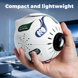Mini Proyector Portátil con Forma de Balón de Fútbol, 180 ANSI Lúmenes, WiFi, Duplicación de Pantalla Inalámbrica 180 °   Escalera Automática Ajustable <span class=keywords><strong>Correc</strong></span> - Product Image 2