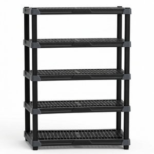 Heavy Duty <strong>5</strong> Shelf <strong>Plastic</strong> Storage <strong>Shelving</strong> <strong>Unit</strong> for Garage Basement Pantry - Product Image 1