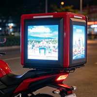Écran publicitaire extérieur pour moto, HD, multifonctionnel, étanche, boîte de livraison LED à 3 faces pour moto