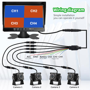 4-Split 7 Inch HD <strong>LCD</strong> Display Rear Camera with IR for Cars and Trucks AHD Image <strong>Sensor</strong> Bus DVR <strong>System</strong> and <strong>Reversing</strong> Aid - Product Image 5
