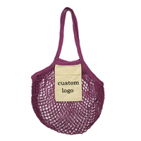 Bolsas de malla de algodón reutilizables, bolsa de mercado para embalaje de frutas y verduras, bolsa de red para compras con monedero, bolsa de tela